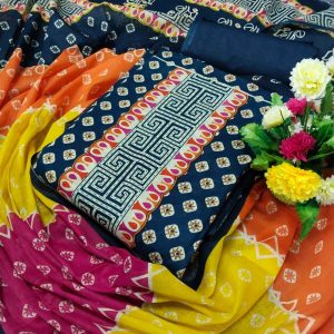 Qualityful Kashmiri cotton Printed Unstitched 100% Cotton Three Pieces for Women