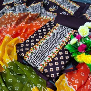 Qualityful Kashmiri cotton Printed Unstitched 100% Cotton Three Pieces for Women