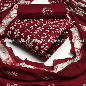 Premium Quality Batik Unstitched 100% Cotton Three Pieces